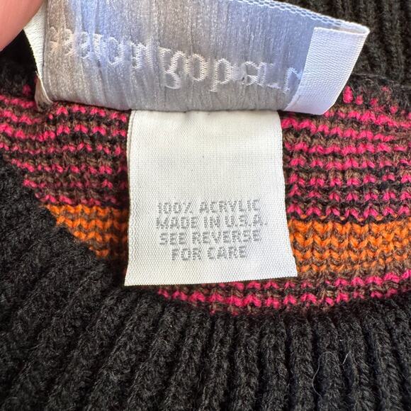 Vintage Jessica Roberts Sweater 90s Colorful Knit Geometric Crewneck Womens Sz 6 - Picture 3 of 7